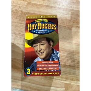 Roy Rogers Triple Feature VHS Set Apache Rose Bells Of San Angelo Western